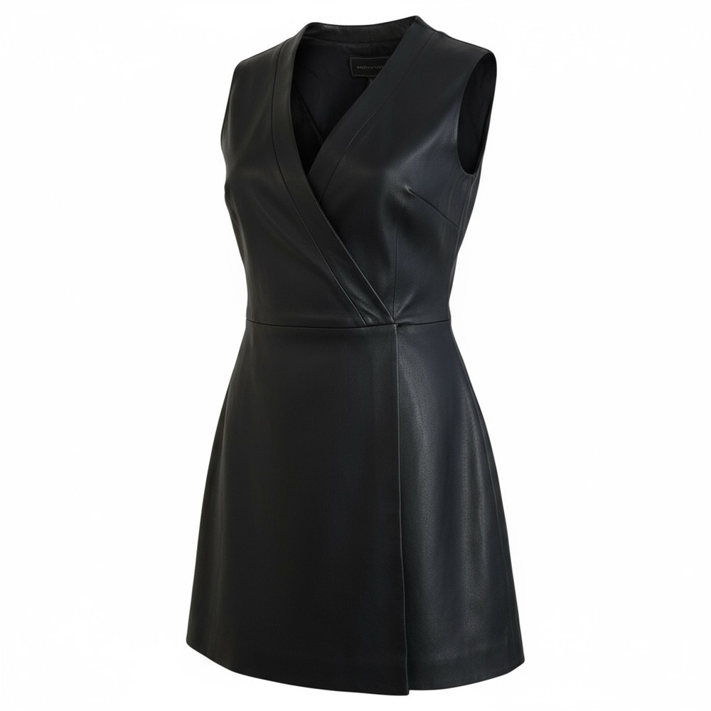 BCBG Black Leather Blazer Dress